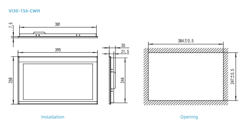 Installation Dimension of VI30-156-CWH