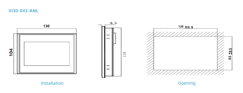 Installation Dimension of VI30-043-ANL